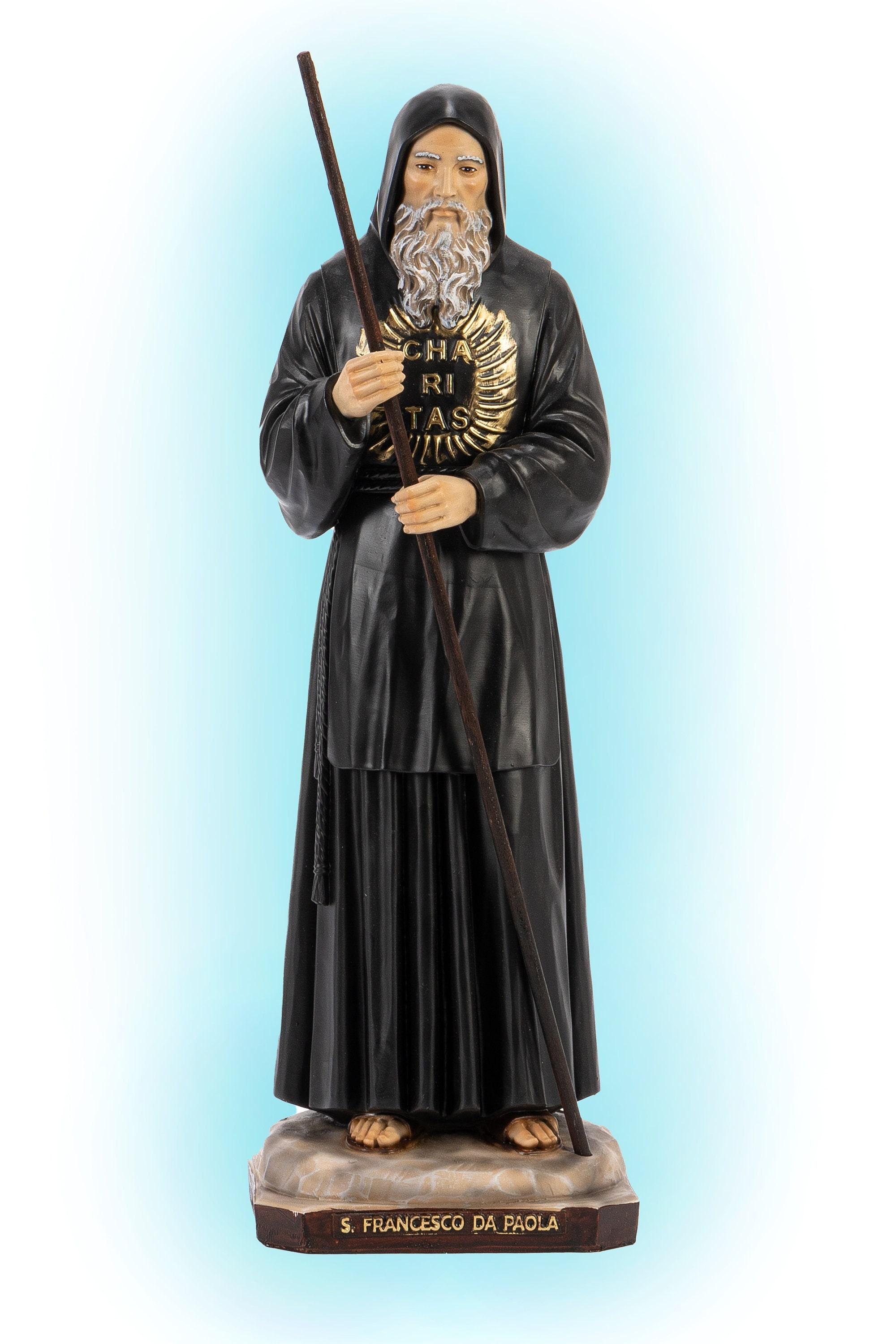 Statua in resina di San Francesco da Paola alto cm 45. Decorato a ...
